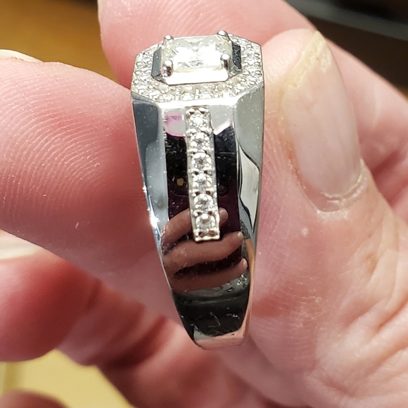 Moissanite Platineve Mens Ring more then 2.66ctw DEW. SIZE 12 - Picture 3 of 4